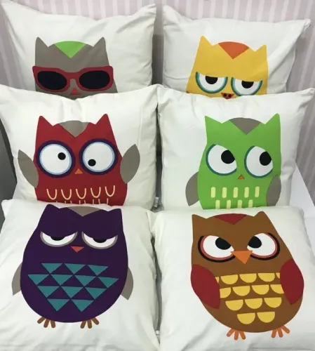 Conjunto 10 capas de almofada corujas