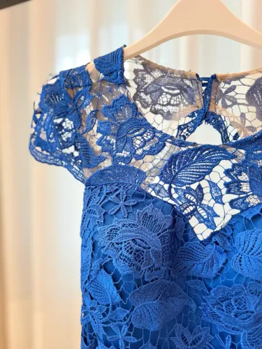Vestido de festa 36 renda azul bic lindíssimo!