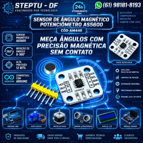 Sensor De Ângulo Magnético Potenciômetro As5600 Arduino Automação COD-AM446