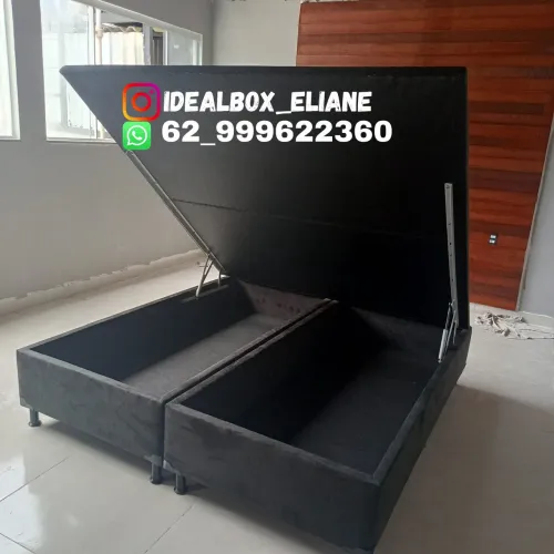 Box baú super king 1,93×2,03 _ Revestimento Suede e corino