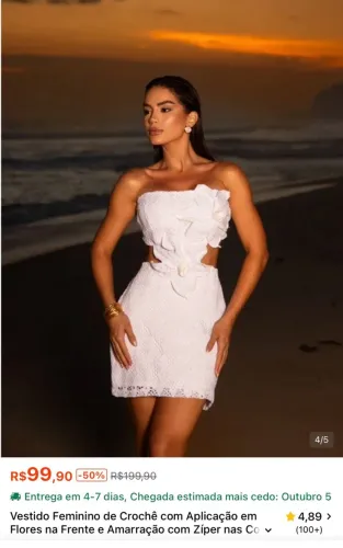 Vestido curto branco