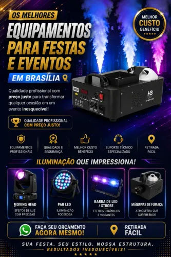 Aluguel de jogos de luz, máquina de fumaça, laser, globo espelhado etc 