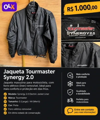 JAQUETA DE MOTO TOURMASTER SYNERGY 2.0 - R$ 1.000,00
