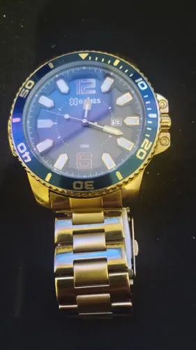 Relógio dourado masculino dourado ,com mostrador grande semi novo da marca XGAMES.