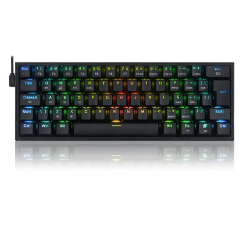 Teclado Mecânico Gamer | Redragon Fizz Pro | Wireless | RGB | Switch Blue | ABNT2- Loja FH