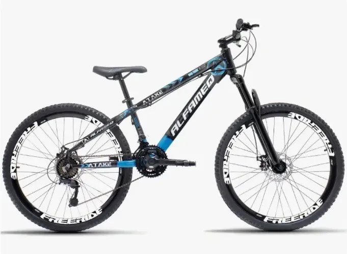 Bicicleta Aro 26 Alfameq Atake 21v Freeride Manobras Graue Wheeling Quadro Alumínio Shiman