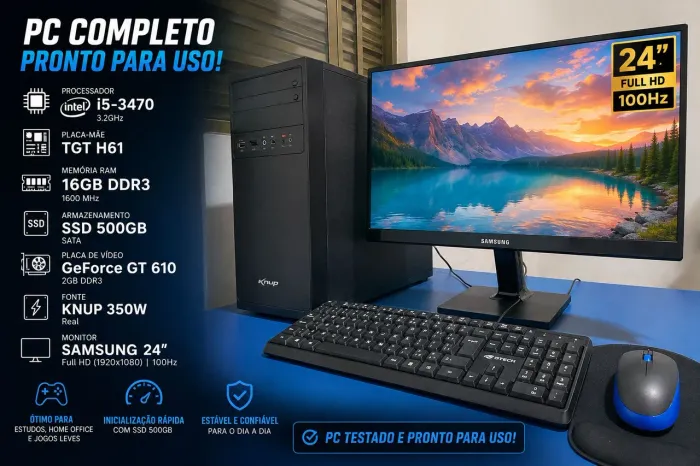 Computador i53470 com Placa de Vídeo 2gb recém montado