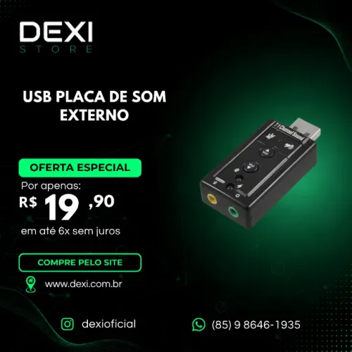 Adaptador Placa de Som Externo USB 7.1 It Bue