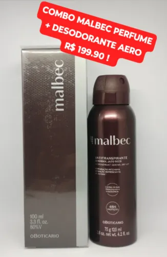 COMBO MALBEC TRADICIONAL PERFUME + DESODORANTE R$ 199.00
