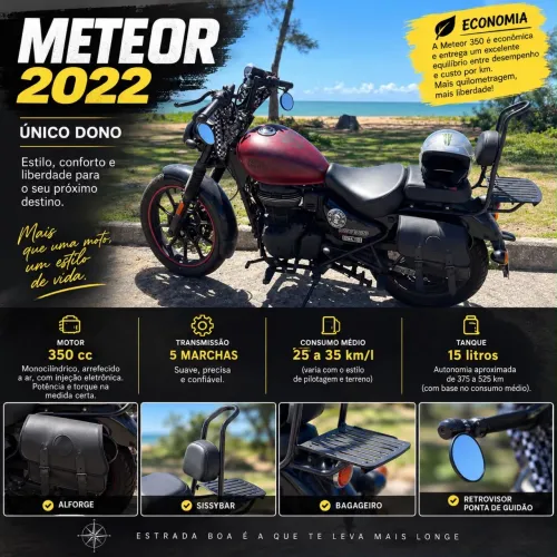 Meteor 350 Fireball 2022/23 - 13.000 Km - Completa e Customizada