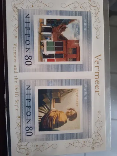 Selos envelopes carta de papel pintor Vermeer