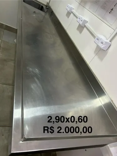 Bancada de inox com Cuba