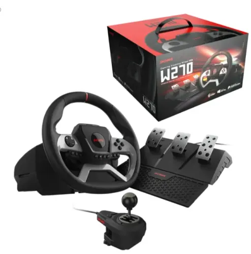 Volante Gamer PCyes W270 P/ PC, XBOX,ps4 Com Pedais E Câmbio