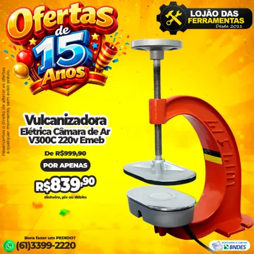 Vulcanizadora Elétrica Câmara de Ar V300C 220v Emeb