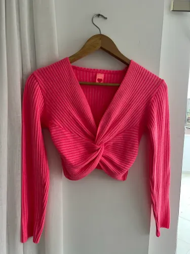 Blusa Cropped Manga longa Tam M