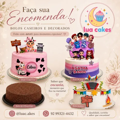 Bolos decorados e caseiros