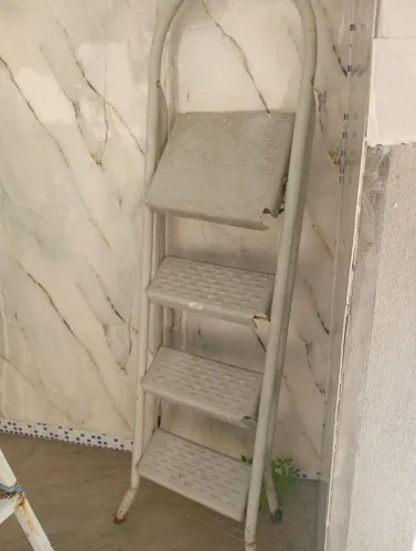 Venda de duas escadas 4 e 8 degraus , usada de ferro em bom estado só 170