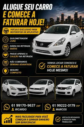 Aluguel para motorista de aplicativo
