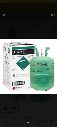 Vendo gás refrigerado R22  freon. Valor 600