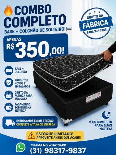 SUPER PROMOÇÃO BASE MAIS COLCHÃO