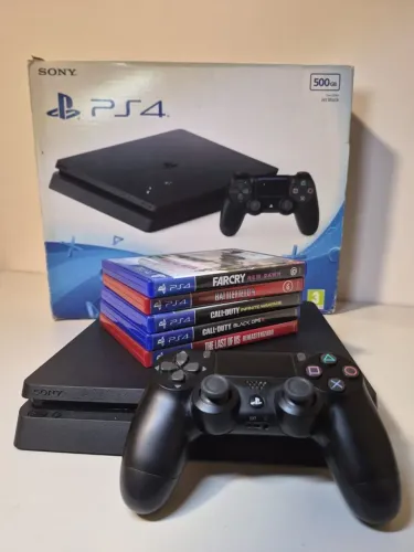 PS4 slim + 5 Jogos + controle original