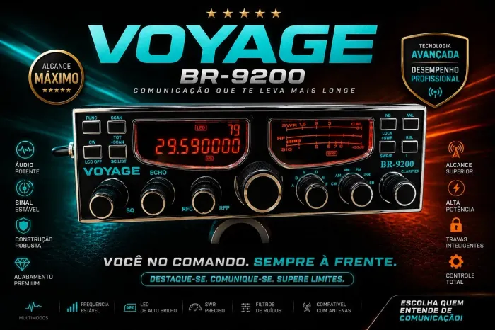Rádio transceptor Voyager Br-9200 Anatel