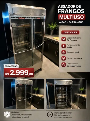 Máquina para Assar Frango - A gás