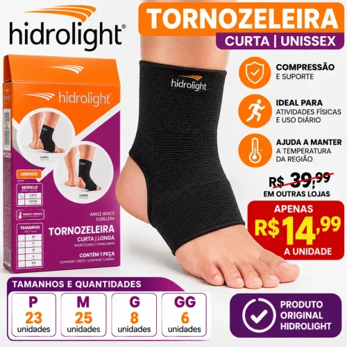 TORNOZELEIRA HIDROLIGHT ORIGINAL | R$ 14,99 | VÁRIOS TAMANHOS