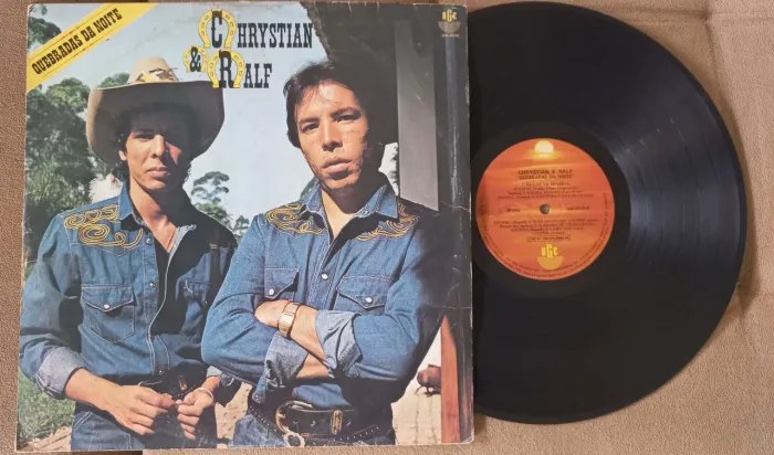 LP disco vinil Chrystian e Ralf quebradas da noite toca disco radiola vitrola som antigo