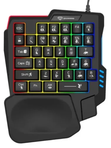 Teclado Gamer Luminoso Ergonômico Teclado de Uma Mão