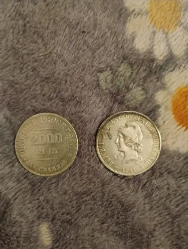 Moedas 2 de 2000 reis 1911 prata