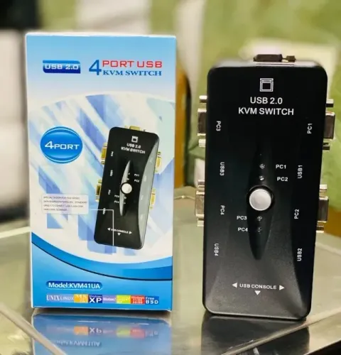 Chaveador Switch Kvm 4 Portas VGA +  Portas 4 USB - Entrega Grátis