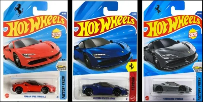 Kit com 3 Ferraris originais Hot Wheels SF90  - Lacrados