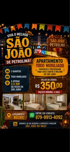 APARTAMENTO MOBILIADO PARA O SÃO JOÃO