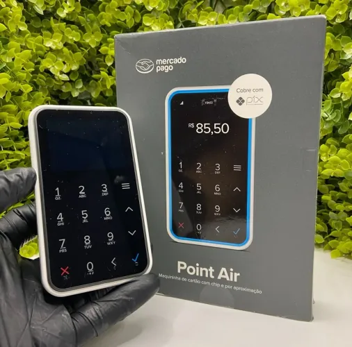 Maquininha Mercado Pago Point Air - Chip e Conexão Bluetooth