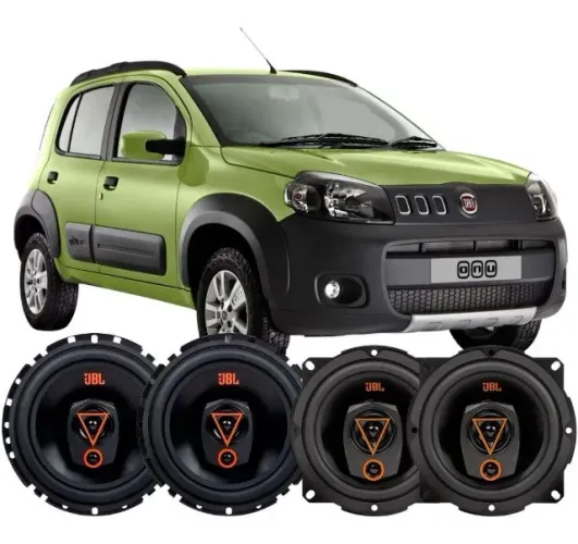 Kit 4 Alto Falante Novo Fiat Uno 320w Rms 4 Portas Jbl 5 E 6