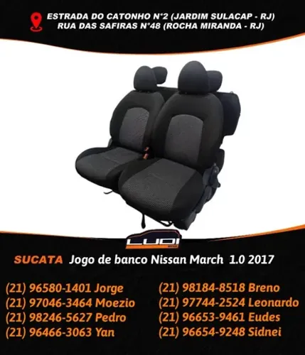 Jogo de banco Nissan March  1.0 2017