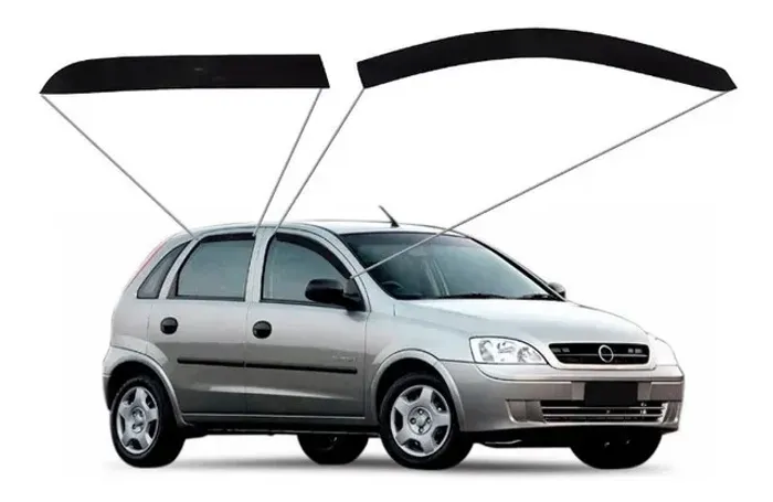 Kit Calha Acrilica De Chuva Top Mix P/ Todos os Carros - Gol / Pálio / Kombi / Celta