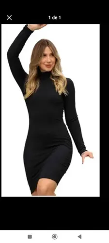 Vestido manga longa Canelado tamanho gg veste 44 ao 48 