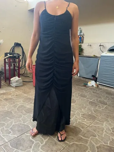 Vestido longo de festa preto - TAM P