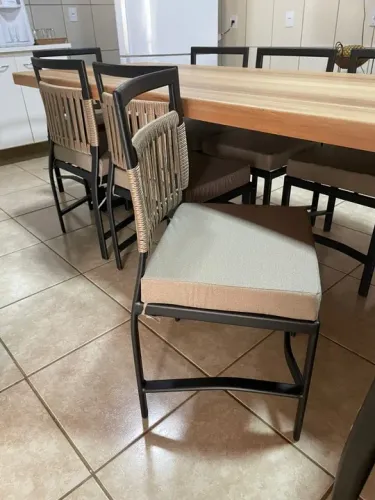 Cadeira de Jantar em Alumínio e Corda Náutica