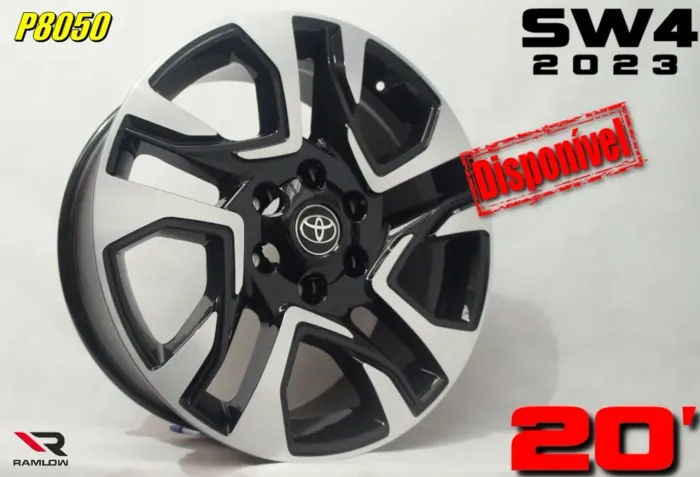 Roda aro 20 Toyota Sw4 preta com diamantado 6x139 jogo novo