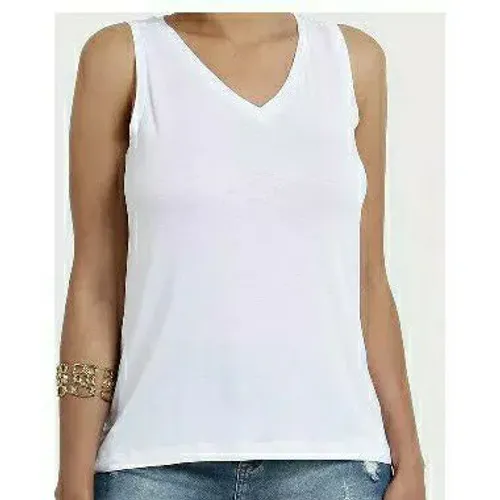 Blusa Regata Feminina Algodão Branca Marisa Vendo