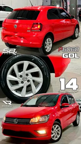 Rodas Volkswagen aro 14 Gol G6 prata 4x100 novas