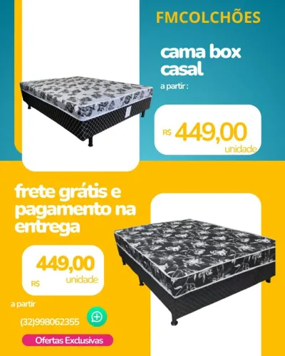 Cama Box Casal - Frete Grátis e Pagamento na Entrega!