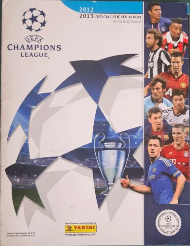 Álbum Champions League 2012-2013 - Capa Normal - Figurinhas Coladas - Incompleto.