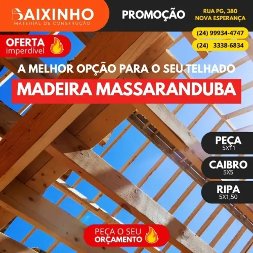 Madeira Massaranbuba para Telhado