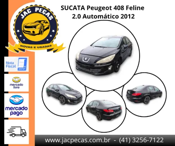 Sucata Peugeot 408 Feline 2.0 Automático 2012(Vendido Somente em Peças)