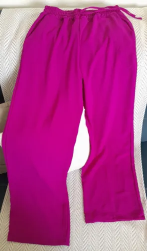 Calça Feminina cintura alta com bolso - Tam.: G - Cor: Rosa Shock