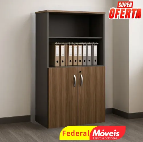 Armário para Escritório Alto 2 Portas 1,59x0,80x0,42 - Espaçoso e resistente!